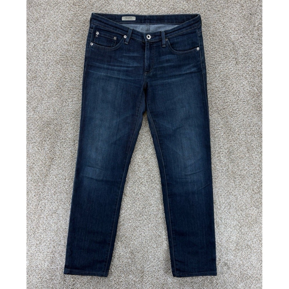 AG Adriano Goldschmied Stilt Cigarette Jean Womens 29 Dark Blue Cotton Rayon USA
